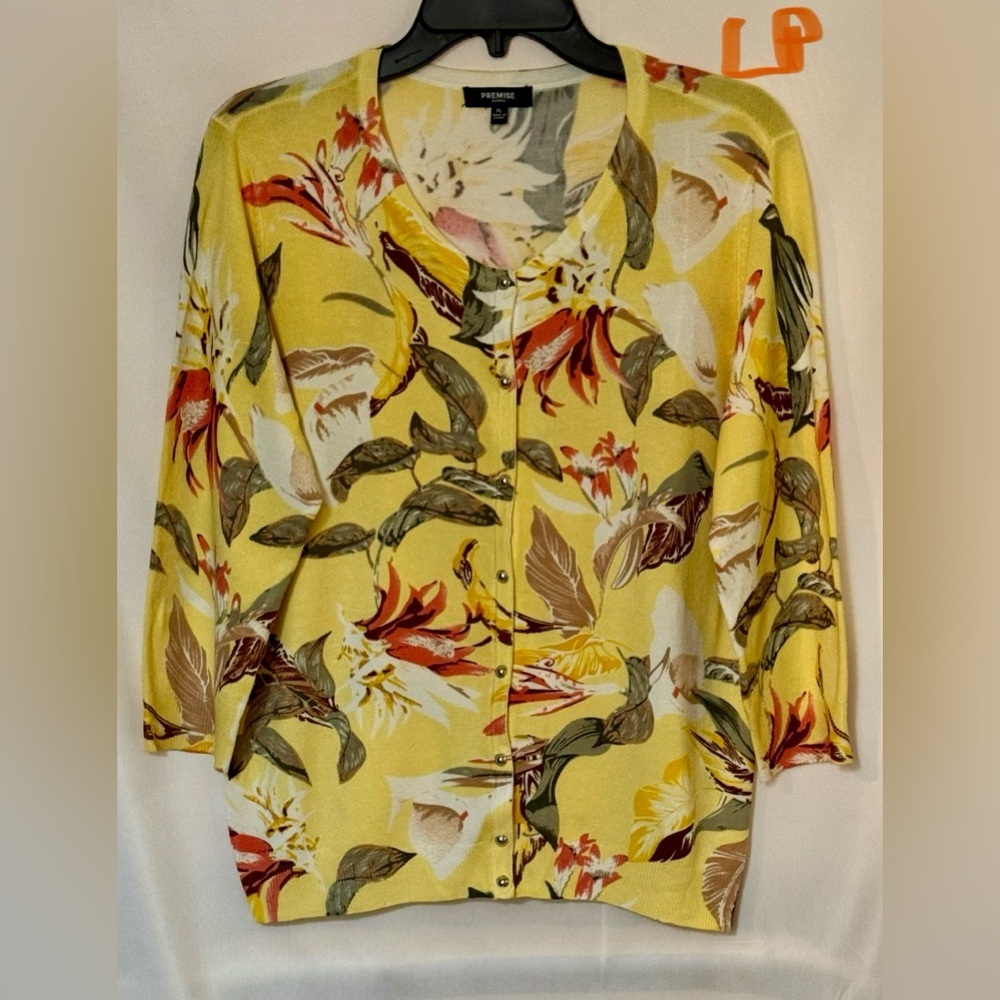 Premise Yellow Floral Cardigan